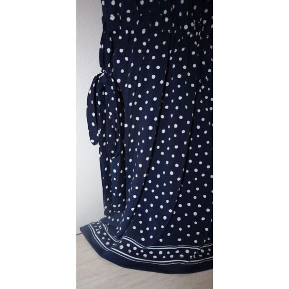 Max Studio 8903W47 Women's Sz M Navy Blue Polka Dot Romper $98 - Picture 4 of 9
